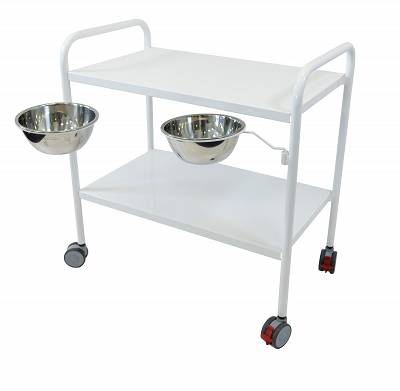 Stolik medyczny SZM-01 z miskami metalowymi