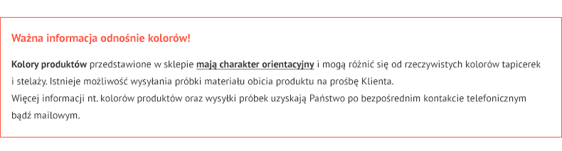 informacja odnośnie kolorów
